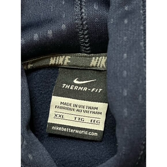 Villanova Wildcats Nike Therma Fit Navy Blue Hoodie Sweatshirt Size XXL 2XL EUC - Picture 3 of 4